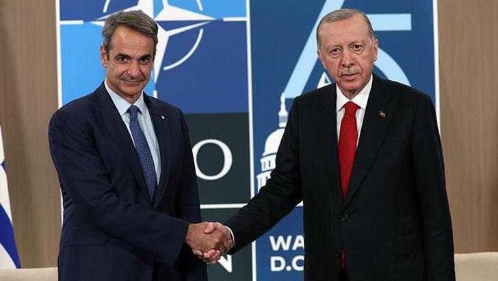 Cumhurbaşkanı Erdoğan, Yunanistan Başbakanı Miçotakis ile görüştü