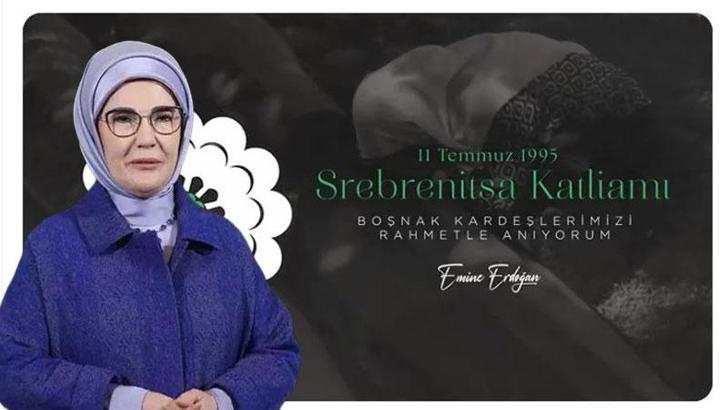Emine Erdoğan, Srebrenitsa Soykırımı'nda hayatını kaybedenleri andı