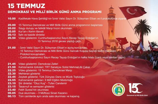 İzmir, 15 Temmuz Demokrasi ve Millî Birlik Günü'ne hazır