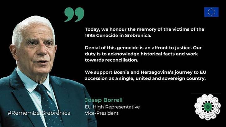 Borrell: Srebrenitsa Soykırımı modern Avrupa tarihinin en karanlık anlarından biridir