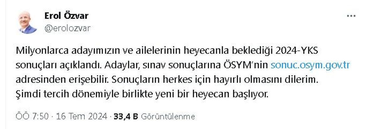 YÖK Başkanı Özvar'dan 'tercih' açıklaması