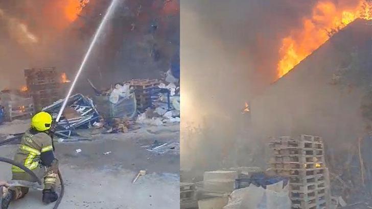 Bursa’da tavuk çiftliğinde çıkan yangın zincir marketin deposuna sıçradı