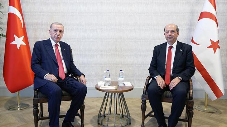 Cumhurbaşkanı Erdoğan, KKTC Cumhurbaşkanı Tatar ile görüştü