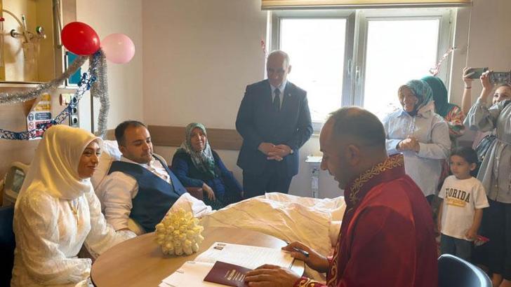 Düğün alışverişinde damadın ayakları kırılınca nikah hastane odasına kıyıldı