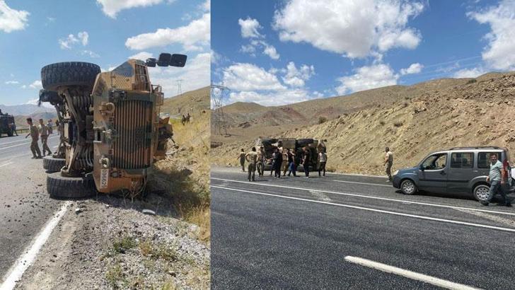 Van-Hakkari yolunda zırhlı araç devrildi: 6 asker hafif yaralı
