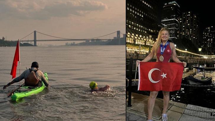 Semiha Bekil 7 aylık disiplinli çalışma sonunda 48 kilometrelik Manhattan Parkuru’nu yüzdü