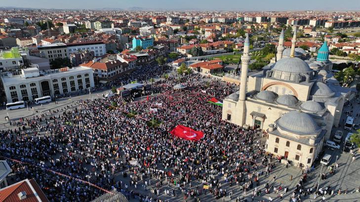 Konya'da İsrail'e protesto