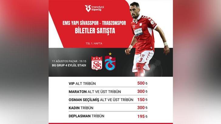 Sivasspor, Trabzonspor maçının biletlerini satışa sundu