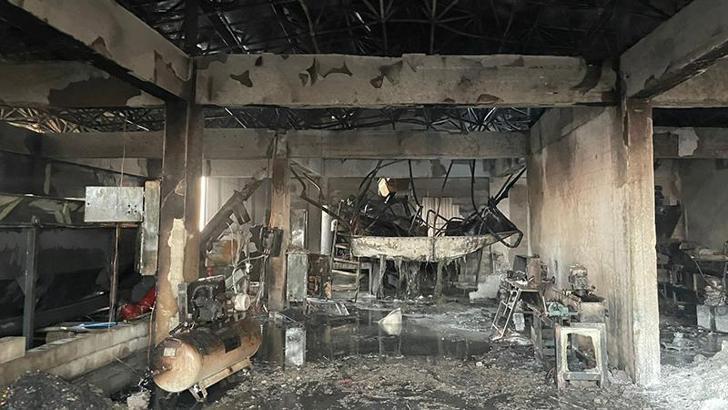 Mardin'de fabrikada yangın