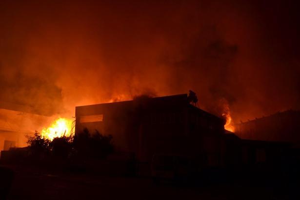 Manisa'da kuru gıda deposunda yangın