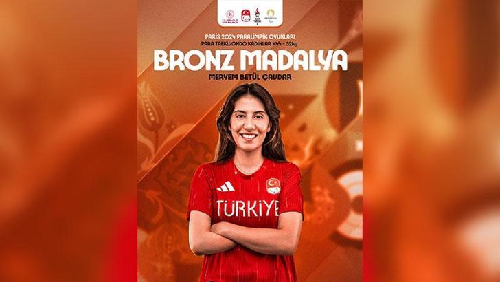 Milli para tekvandocu Meryem Betül Çavdar, 3'üncü olarak bronz madalya kazandı