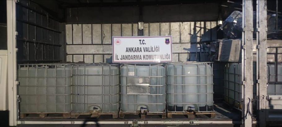 Ankara'da 6 milyon değerinde 10 bin litre etil alkol ele geçirildi