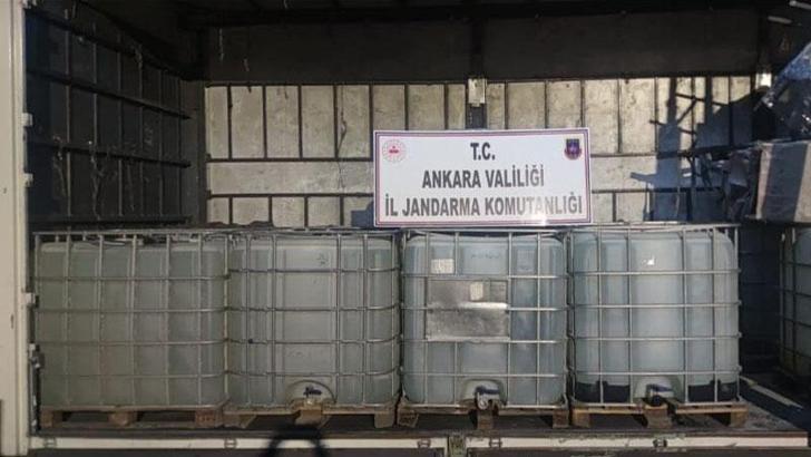 Ankara'da 6 milyon değerinde 10 bin litre etil alkol ele geçirildi