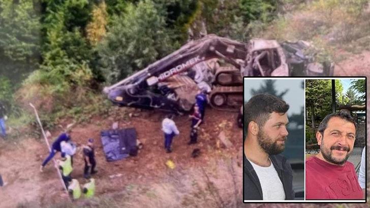 Artvin’de iş makinesi yüklü TIR şarampole yuvarlandı: 2 ölü