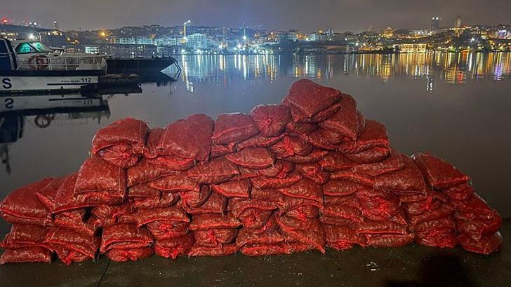 Eminönü'nde kaçak midye avlayan şüpheliye 26 bin lira ceza kesildi