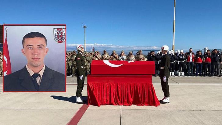 Kazada şehit olan uzman çavuş, memleketine uğurlandı