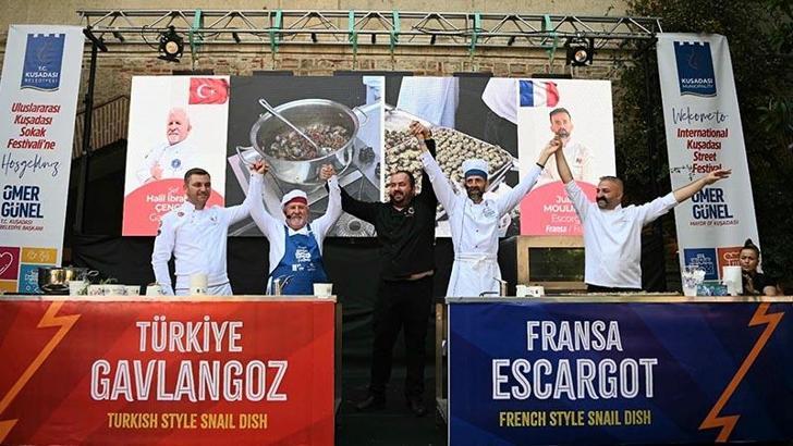 Kuşadası'ndaki salyongoz düellosunda kazanan dostluk oldu