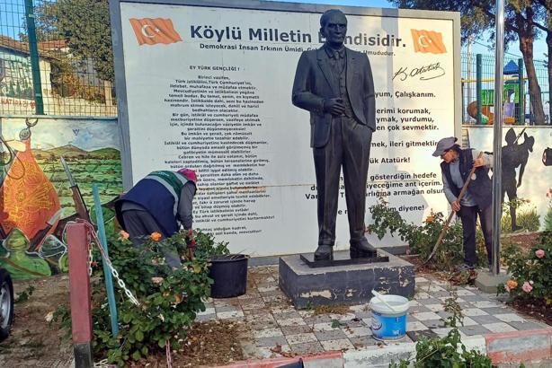 Süleymanpaşa Belediyesi, Atatürk'ün heykel ve büstlerinin bakımını yaptı