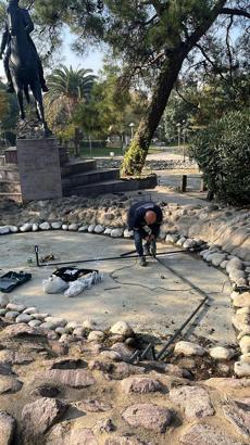 Fatih Parkı'ndaki süs havuzunun bakım ve onarımı yapıldı