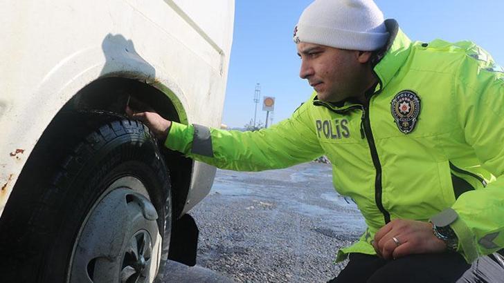 Bolu Dağı'nda kış lastiği denetimi