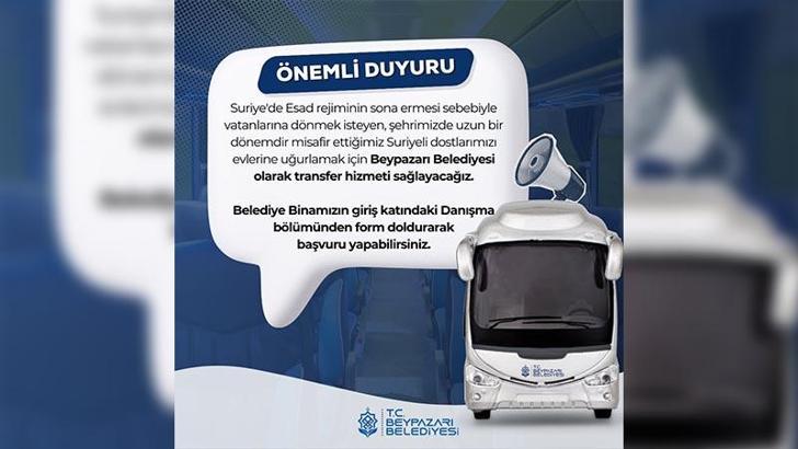Beypazarı Belediyesi'nden Suriye'ye dönmek isteyenler için transfer hizmeti