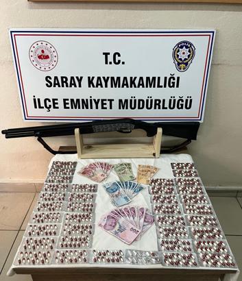 Saray’da uyuşturucu hap ele geçirildi; 1 tutuklama