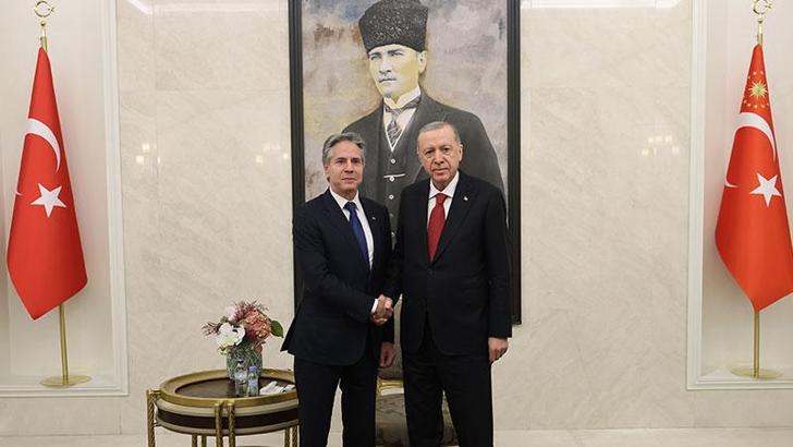 Cumhurbaşkanı Erdoğan, ABD Dışişleri Bakanı Blinken'i kabul etti