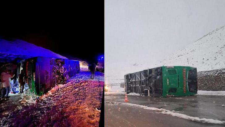 Bingöl’de yolcu otobüsü devrildi; yeni atanan doktor ve eşi öldü, 17 yaralı