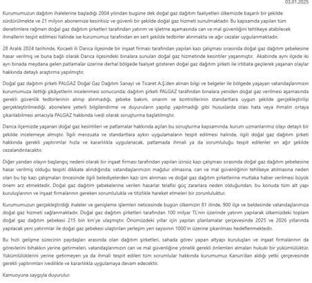 EPDK, Darıca'daki doğal gaz dağıtım şirketi hakkında soruşturma başlattı