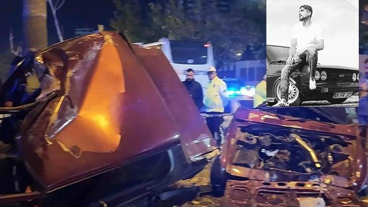 Refüjdeki direğe çarpan otomobil ikiye bölündü: 2 ölü, 1 yaralı