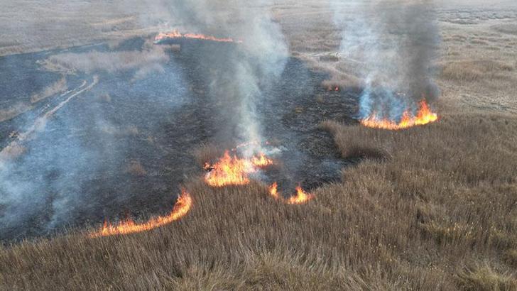 Sultan Sazlığı Milli Parkı'ndaki yangına müdahalede 2'nci gün