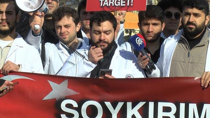 Fatih'te sağlık çalışanları Gazze için toplandı