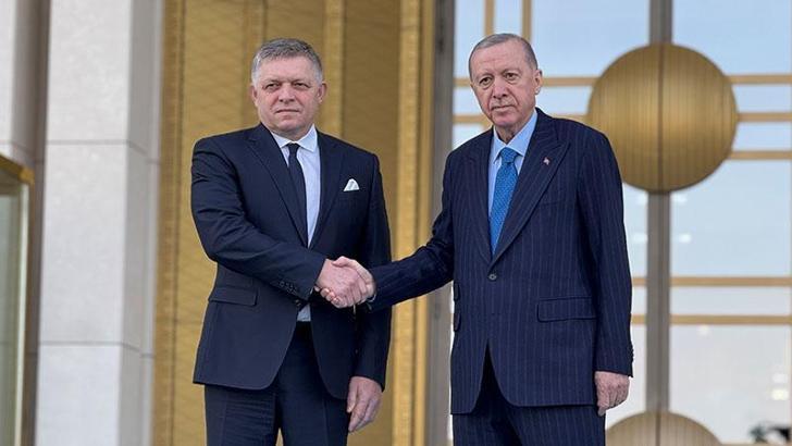 Cumhurbaşkanı Erdoğan, Slovakya Başbakanı Fico'yu resmi törenle karşıladı