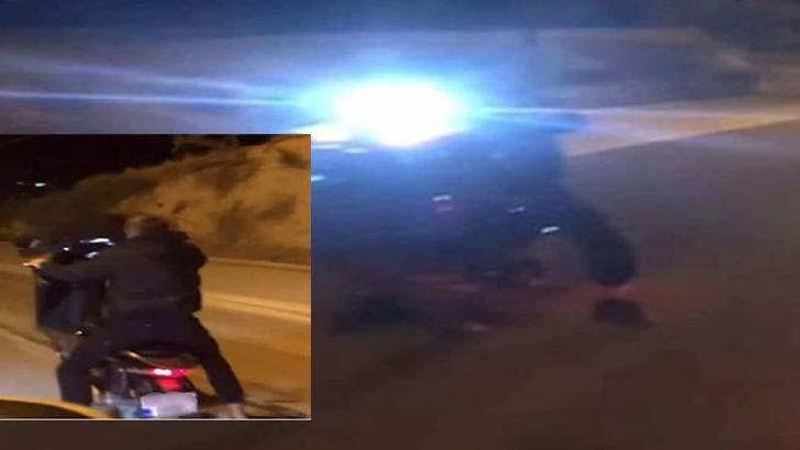 Motosikletin önünü kaldıran sürücüye 48 bin lira ceza