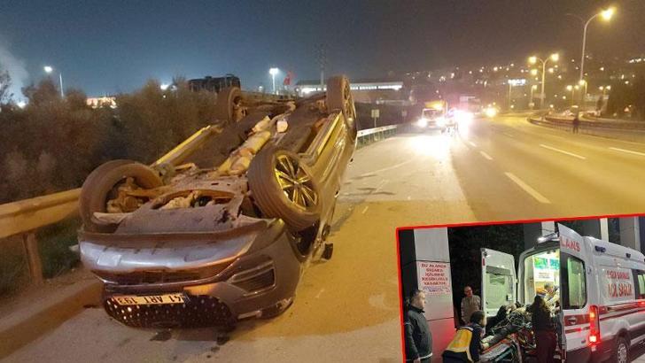 TEM’de bariyere çarpan cip devrildi; 1 ölü 1 yaralı