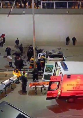 Tokat’ta otomobil alt geçide uçtu: 2 yaralı