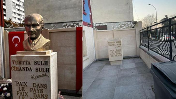 Paris’teki Atatürk büstüne saldırı