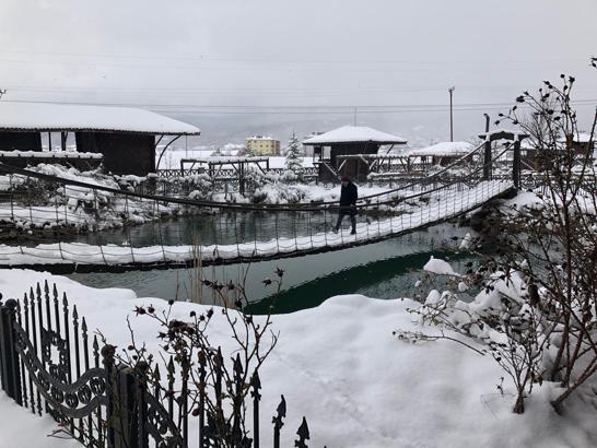 Ambarköy Açık Hava Müzesi'nde kar manzaraları