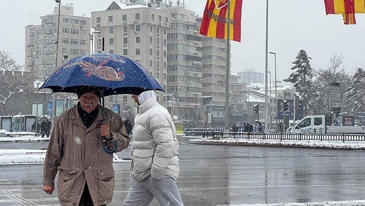 Kayseri'de kar yağışı