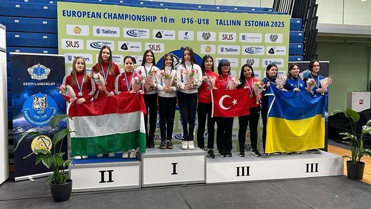 Türkiye U18 Havalı Silahlar Kadın Milli Takımı, Avrupa 3'üncüsü oldu