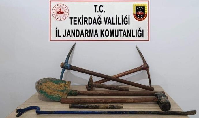Tekirdağ'da kaçak kazı yapan 6 şüpheli yakalandı