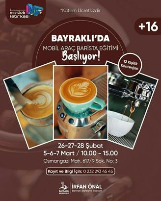 Bayraklı Belediyesinden ücretsiz 'barista' kursu