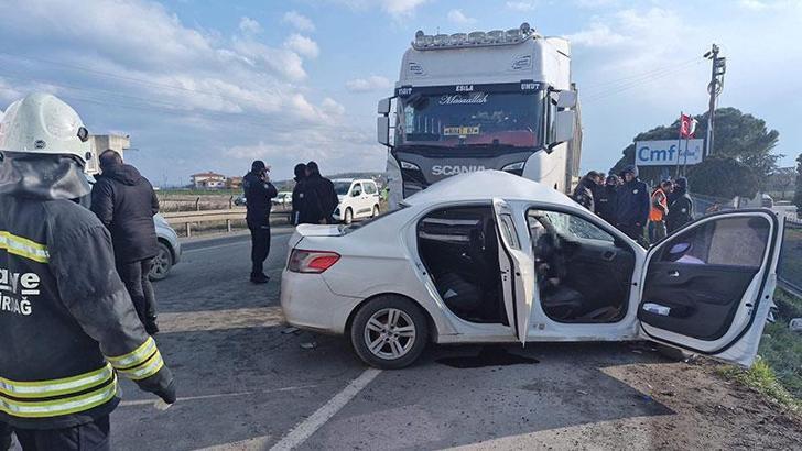 Tekirdağ'da TIR ile otomobil çarpıştı: 1 ölü, 2 yaralı