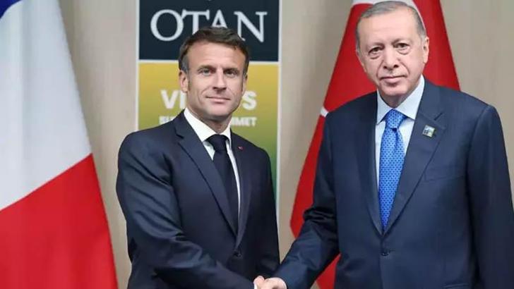 Cumhurbaşkanı Erdoğan, Fransız mevkidaşı Macron ile görüştü