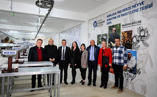 Başkan Böcek kurutma ve paketleme tesisini gezdi