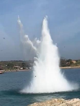 Çanakkale'de denizde bulunan mayın imha edildi