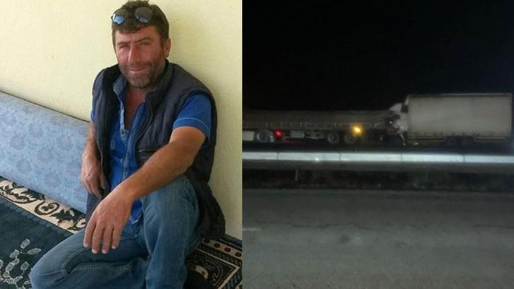 Ankara'da, yol kenarındaki TIR'a çarpan kamyonun şoförü öldü