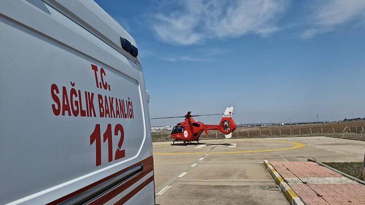 Diyarbakır'da kalp krizi geçiren hasta, ambulans helikopterle sevk edildi