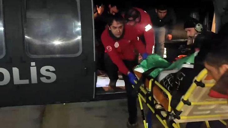 Polis helikopteri hamile kadın için havalandı