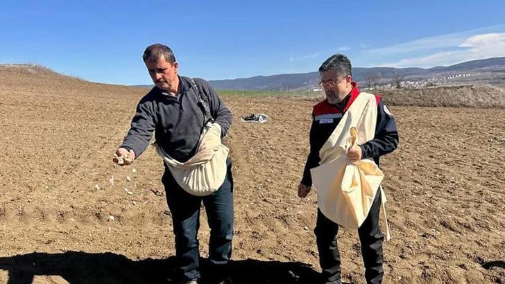 Bakan Yumaklı, Kastamonu'da sarımsak ekimine katıldı